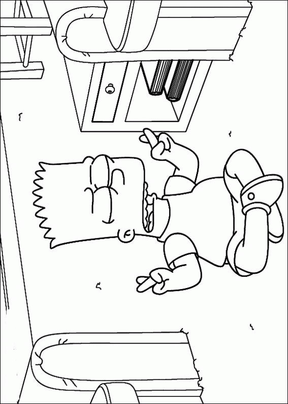 Plansa de colorat cu Familia Simpsons 55 51
